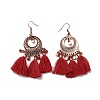 Rhinestone Donut with Tassels Dangle Earrings LS-EJEW-E267-03RC-2