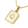 Ion Plating(IP) Rectangle with Initial Letter 304 Stainless Steel Pendant Necklace NJEW-R265-04G-Q-1