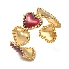 304 Stainless Steel Enamel Cuff Bangles for Women BJEW-F518-03B-G-2