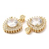 Rack Plating Brass Micro Pave Cubic Zirconia Pendants KK-A185-10G-3