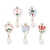 Handmade Porcelain & 304 Stainless Steel Pendants PALLOY-JF05559-1