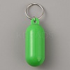 Plastic Pill-shape Floating Pendant Keychain KEYC-WH0027-113A-1
