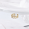 Ion Plating(IP) 304 Stainless Steel Oval Wrap Open Cuff Ring for Women RJEW-LP0002-40-3