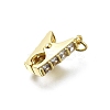 Brass Micro Pave Cubic Zirconia Pendants KK-K400-35G-01-2