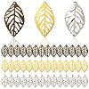 75Pcs 3 Colors Leaf Iron Pendants IFIN-YW0003-67-1