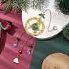 Glass Beads Wire Wrapped Brass Christmas Tree Pendant Decoration X1-HJEW-TA00235-2