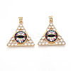 Brass Micro Pave Clear Cubic Zirconia Pendants for Women KK-T070-90A-05-1