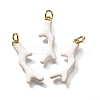 Brass Enamel Pendants KK-Q043-28B-01-1