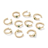 Brass Micro Pave Cubic Zirconia Cuff Earrings LS-EJEW-H109-01F-G-2