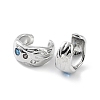 Rack Plating Brass Micro Pave Cubic Zirconia Cuff Earrings for Women KK-Z038-08P-2