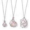 Tarnish Resistant 304 Stainless Steel Macrame Pouch Empty Stone Holder for Pendant Necklaces Making X-NJEW-JN04441-02-7