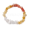 Natural Topaz Jade Chips Beaded Stretch Bracelets for Women BJEW-TA00557-03-2