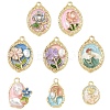 8Pcs 8 Styles Alloy Enamel Pendants ENAM-YW0006-53-1