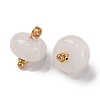 Natural White Jade Saucer Charms with Rack Plating Golden Tone Brass Bails KK-B103-17B-08-2