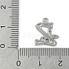 Brass Crystal Rhinestone Letter Links Connector Charms KK-S395-06P-Z-3
