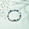 Natural & Synthetic Mixed Gemstome Round Beaded Stretch Bracelet for Women BJEW-JB08284-2