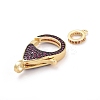 Brass Micro Pave Cubic Zirconia Lobster Claw Clasps ZIRC-F110-01C-3