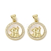 Brass Micro Pave Clear Cubic Zirconia Pendants KK-I708-03A-G-1