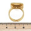 Square 304 Stainless Steel Enamel Finger Rings for Women RJEW-G355-06G-02-5