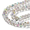 Transparent Electroplate Glass Beads Strands GLAA-Q099-C01-06-1-3