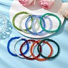 15Pcs 15 Colors Faceted Rondelle Imitation Jade Glass Beaded Stretch Bracelet Sets BJEW-JB10790-2