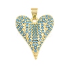 Brass Micro Pave Sky Blue Cubic Zirconia Pendants CU-CBA4A93-02G-G-1