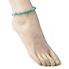 Dyed Natural Freshwater Shell Nuggets Beaded Anklets AJEW-AN00746-02-3