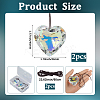 2Pcs Glass Heart Pendant Decorations HJEW-SP0001-22B-2