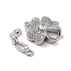 Rack Plating Brass Micro Pave Cubic Zirconia Fold Over Clasps ZIRC-P117-02B-P-2