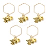 Alloy Bees and Iron Bell Pendant Decoration HJEW-JM01307-01-1