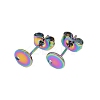 Ion Plating(IP) 304 Stainless Steel Stud Earring Findings STAS-P198-25-6mm-M-1