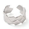 304 Stainless Steel Rhombus Open Cuff Ring for Women RJEW-I098-24P-2