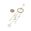 Natural Green Aventurine Woven Net/Web with Feather Window Hanging Suncatchers HJEW-JM00852-02-4