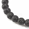 Synthetic Hematite & Natural Lava Rock Stretch Bracelet BJEW-JB08066-01-5
