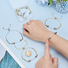 2Pcs 2 Colors Brass Box Chain Slider Bracelet BJEW-PH01899-3