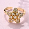 Brass Micro Pave Clear Cubic Zirconia Finger Rings RJEW-C120-29A-G-2