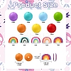 75Pcs Round/Rainbow Silicone Focal Beads SIL-YW0001-38-3