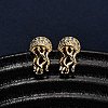 Brass Micro Pave Clear Cubic Zirconia Earrings EJEW-D328-03G-05-1