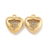 Brass Micro Pave Clear Cubic Zirconia Pendants KK-U006-07G-02-1