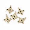 Rack Plating Brass Micro Pave Cubic Zirconia Pendants KK-B060-02G-3