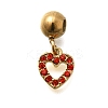 304 Stainless Steel Rhinestone Charms STAS-M109-05G-2