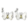 Natural White Shell Butterfly Pendants KK-U043-26P-1