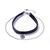 Cowhide Leather Cord Choker Necklaces NJEW-JN02391-1