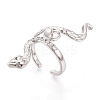 Snake Brass Micro Pave Cubic Zirconia Cup Peg Ring Settings KK-N274-40P-1