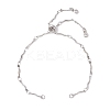 2Pcs 2 Colors 304 Stainless Steel Wave Bar Link Chain Slider Bracelet Makings AJEW-JB01256-2