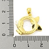 Brass Micro Pave Clear Cubic Zirconia Pendants KK-P263-03C-G-3