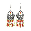 Alloy Glass Seed Beads Teardrop Chandelier Earrings EJEW-JE06509-01-3
