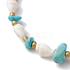 Synthetic Turquoise Chips & Natural Trumpet Shell Beaded Anklets AJEW-AN00585-3