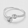 Adjustable Rhodium Plated 925 Sterling Silver Cuff Rings STER-K038-072P-2