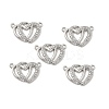 Brass Micro Pave Clear Cubic Zirconia Connector Charms KK-E068-VB064-3